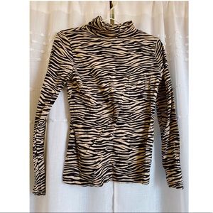 Zebra Print Turtle Neck